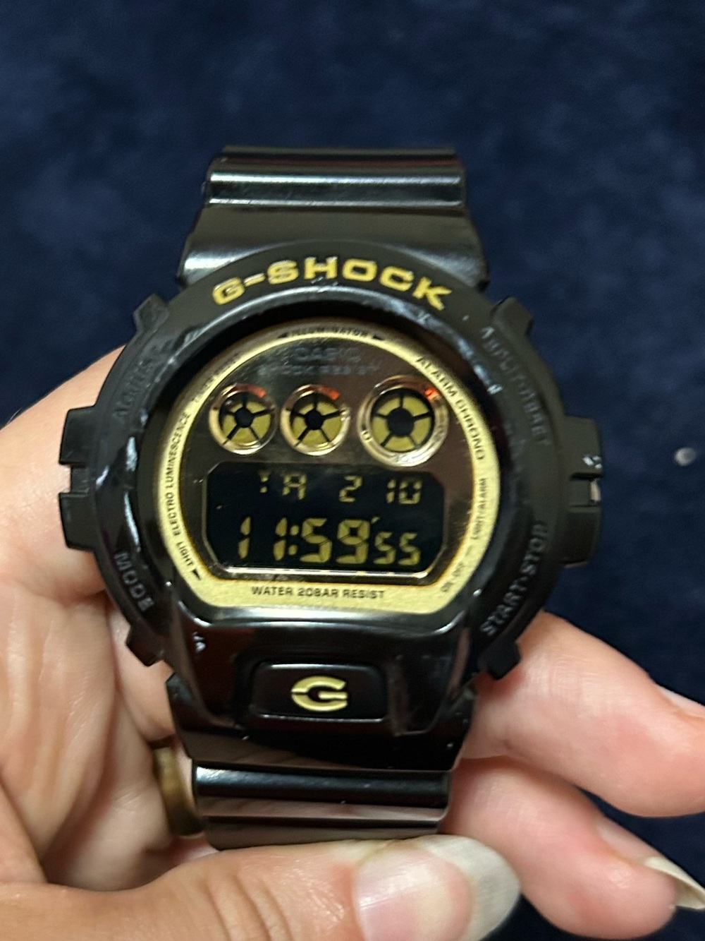 G-Shock Digital Watch - Black with Gold Accents